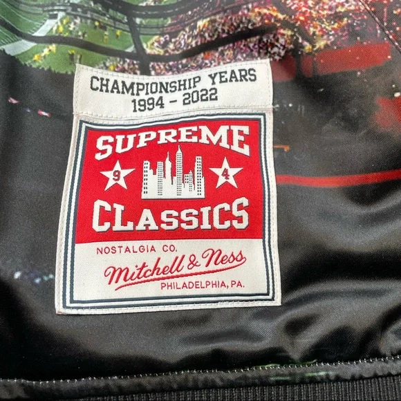 Supreme Mitchell & Ness Blimp Branded Stadium Varsity Jacket Mens XL Size